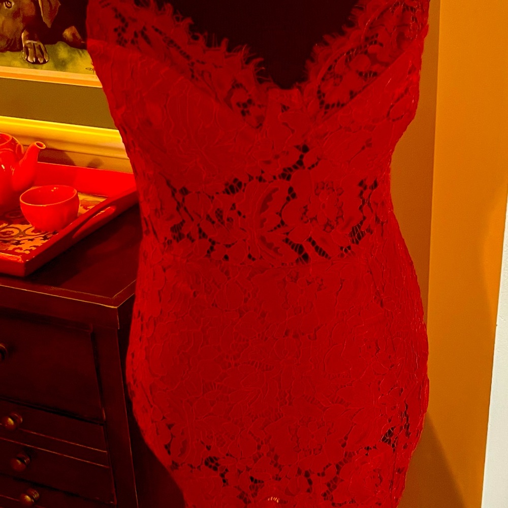 Sexy red lace dress